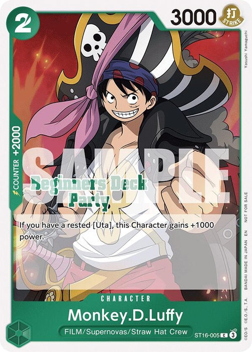 Monkey.D.Luffy (Beginners Deck Party [ST-23] - [ST-28] Participation Pack) (ST16-005) (OP-PR)
