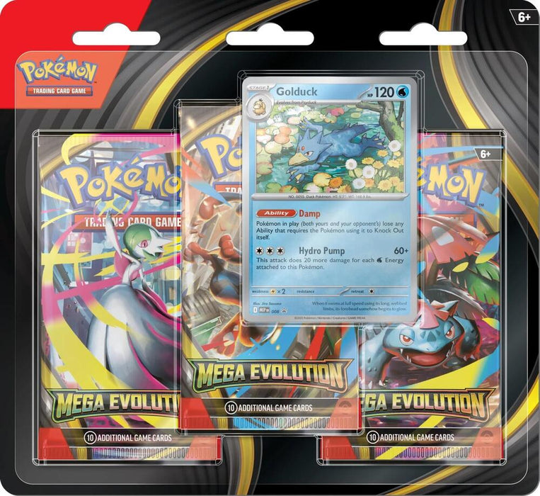Pokémon TCG: Mega Evolution - 3-Pack Blister (Golduck) (Limit 1)