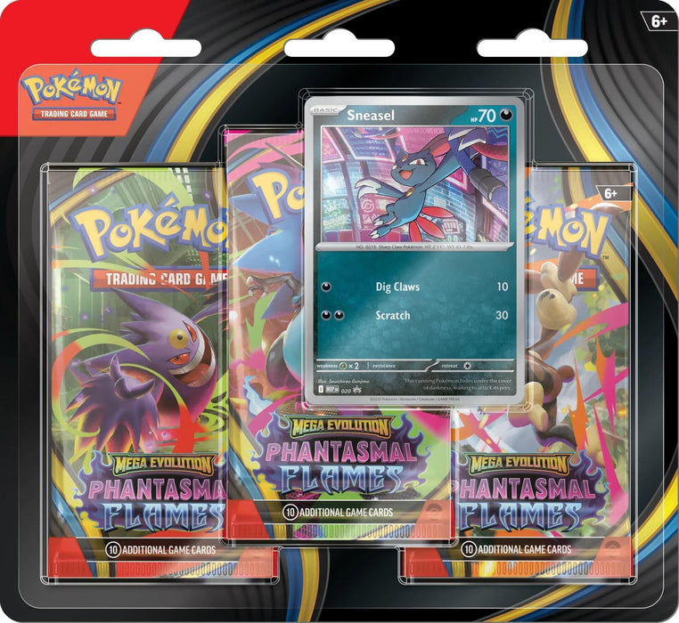 Pokémon TCG: Mega Evolution: Phantasmal Flames - 3 Pack Blister (Sneasel) (Limit 1)