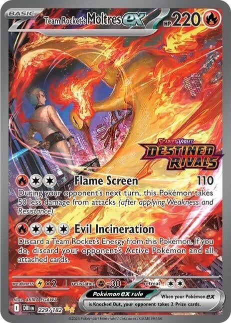 Team Rocket's Moltres ex - 229/182 (Destined Rivals Stamp) (229/182) (MCAP)