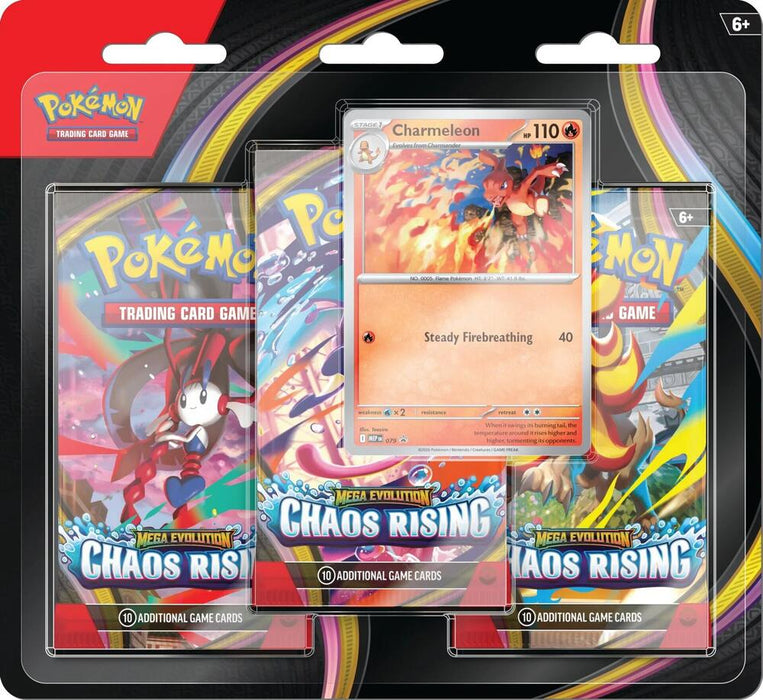 Pokémon TCG: Mega Evolution: Chaos Rising - 3-Pack Blister (Charmeleon) (Limit 1)