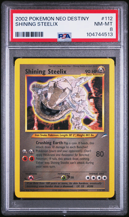 SHINING STEELIX 2002 POKEMON NEO DESTINY PSA NM-MT 8
