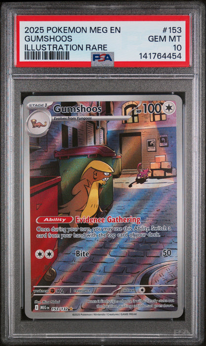 GUMSHOOS ILLUSTRATION RARE 2025 POKEMON MEG EN-MEGA EVOLUTION PSA GEM MT 10