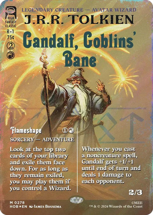 Gandalf, Goblins' Bane (Borderless) (Surge Foil) (278) (HOB)
