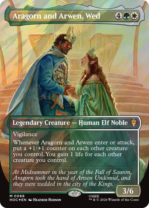 Aragorn and Arwen, Wed (Borderless) (Surge Foil) (68) (HOC)