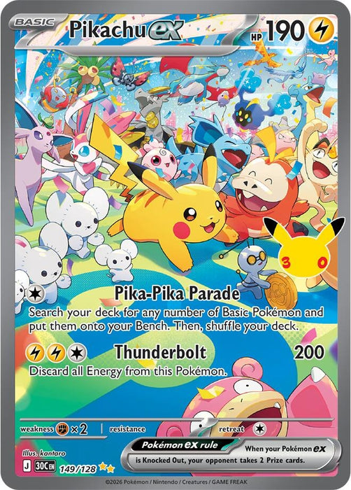 Pikachu ex (149/128) (30C)