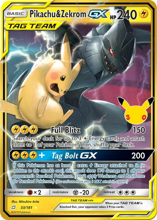 Pikachu & Zekrom GX (33/181) (30C)