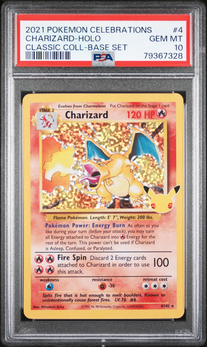 CHARIZARD-HOLO CLASSIC COLL-BASE SET 2021 POKEMON CELEBRATIONS CLASSIC COLLECTION PSA 10