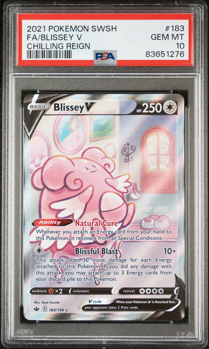 BLISSEY V CHILLING REIGN 2021 POKEMON SWORD & SHIELD CHILLING REIGN PSA 10