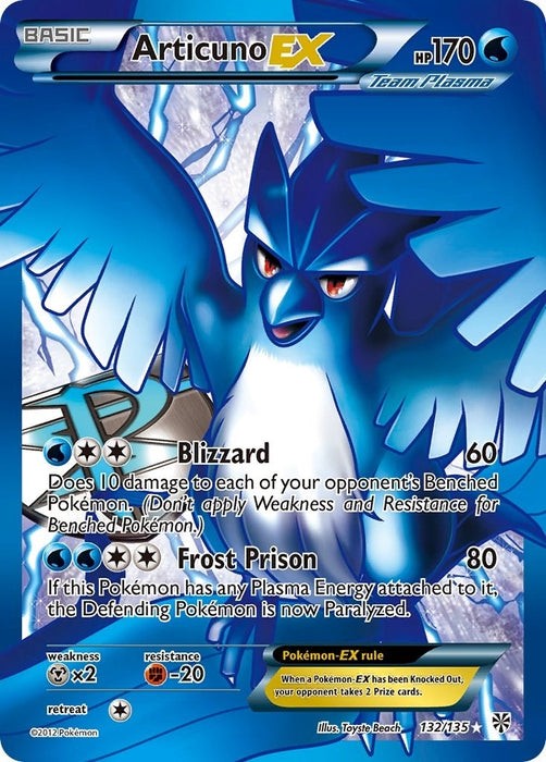 Articuno EX (Team Plasma) (132 Full Art) (132/135) (PLS)