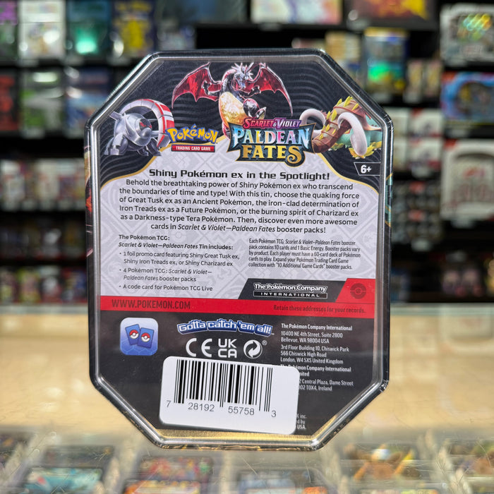 Pokémon TCG: Scarlet & Violet: Paldean Fates - Tin (Great Tusk ex) (International Version)