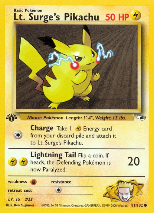 Lt. Surge's Pikachu (081/132) (G1)