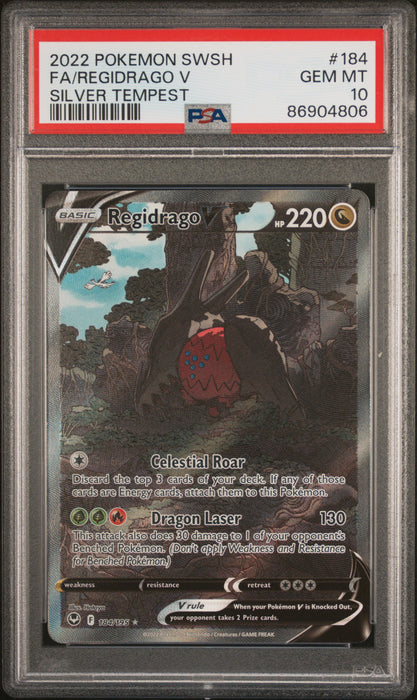 REGIDRAGO V SILVER TEMPEST 2022 POKEMON SWORD & SHIELD SILVER TEMPEST PSA 10