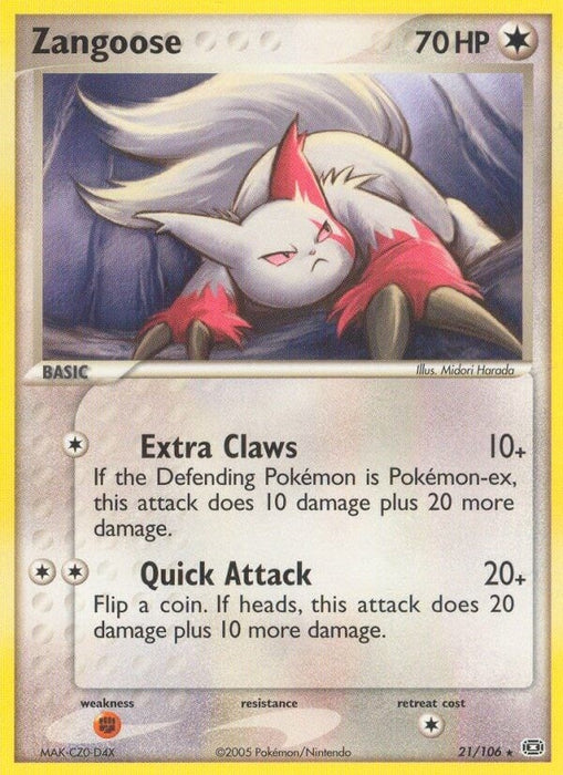 Image for Zangoose (21/106) (EM) - Pokemon