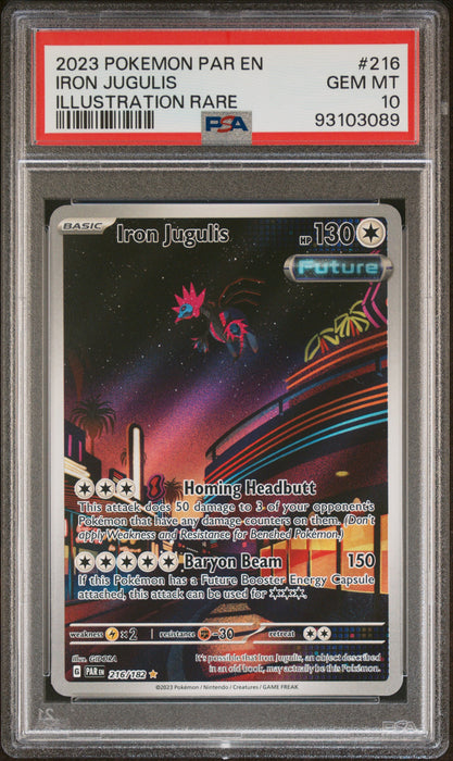 IRON JUGULIS ILLUSTRATION RARE 2023 POKEMON PAR EN-PARADOX RIFT PSA 10