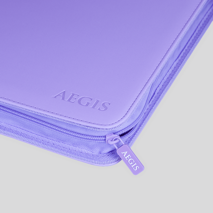Aegis: 9-Pocket Diamond-Zip Binder (Spring Pastel - Lilac Bloom)