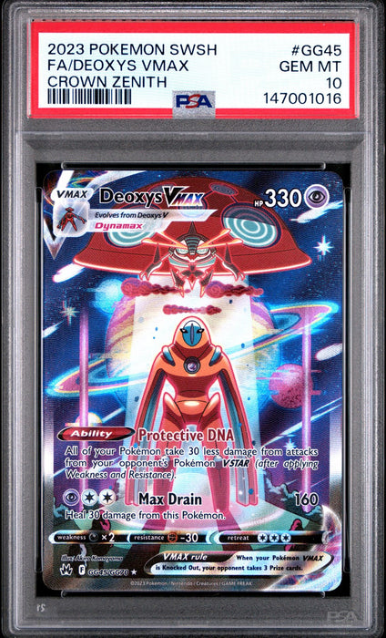 FA/DEOXYS VMAX CROWN ZENITH 2023 POKEMON SWORD AND SHIELD CROWN ZENITH PSA GEM MT 10