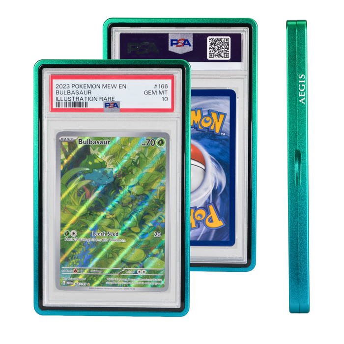 Aegis: Slab Shield - Aluminum Graded Card Holder PSA - Verdant Tide (Gradient Blue-Green)