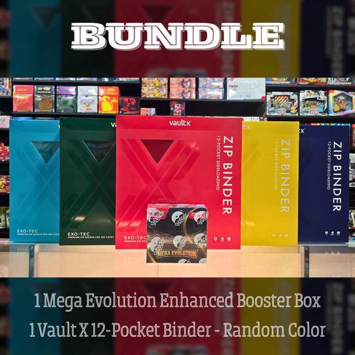 Pokémon TCG: Mega Evolution - Enhanced Booster Box Bundle (12-Pocket Vault X ASSTD Color) (Limit 1) (Online Only Offer)
