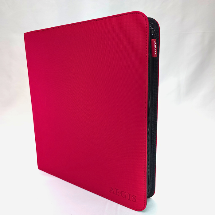 Aegis: 12-Pocket Diamond-Zip Binder (Red)