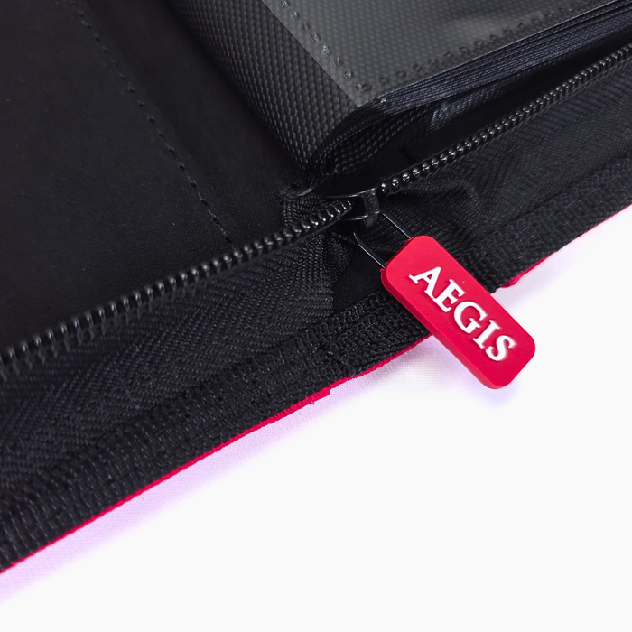 Aegis: 12-Pocket Diamond-Zip Binder (Red)