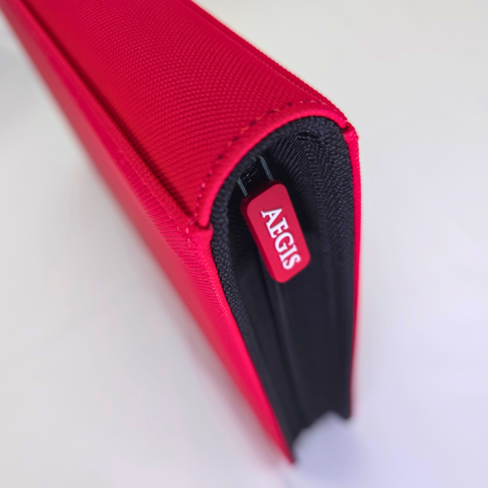 Aegis: 12-Pocket Diamond-Zip Binder (Red)