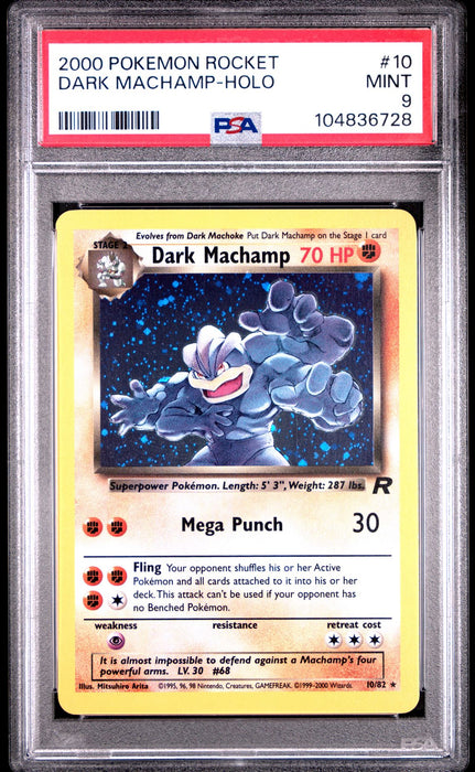 DARK MACHAMP-HOLO 2000 POKEMON ROCKET PSA MINT 9