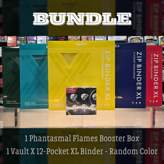Pokémon TCG: Mega Evolution: Phantasmal Flames - Booster Box Bundle (12-Pocket XL Vault X ASSTD Color) (Limit 1) (Online Only Offer)