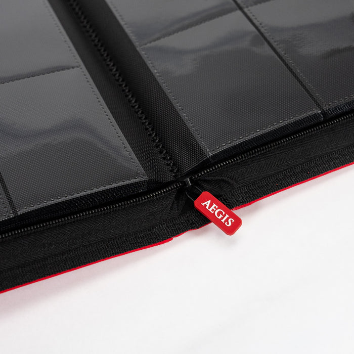 Aegis: 9-Pocket Diamond-Zip Binder (Red)