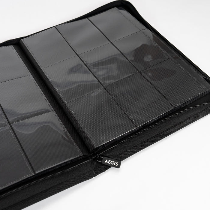 Aegis: 9-Pocket Diamond-Zip Binder (Black)