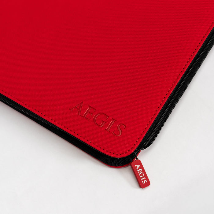 Aegis: 12-Pocket Diamond-Zip Binder (Red)