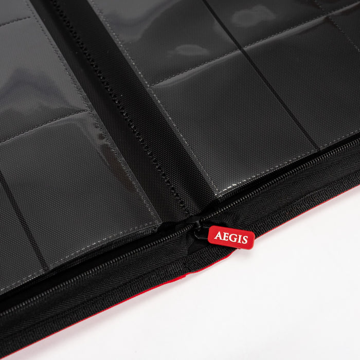 Aegis: 12-Pocket Diamond-Zip Binder (Red)