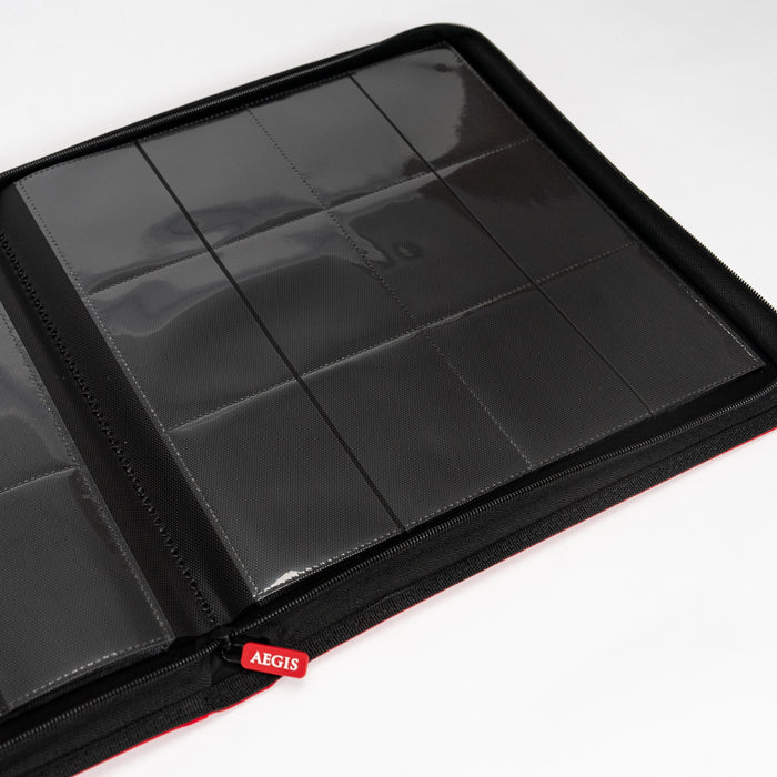 Aegis: 12-Pocket Diamond-Zip Binder (Red)