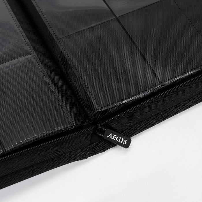 Aegis: 12-Pocket Diamond-Zip Binder (Black)