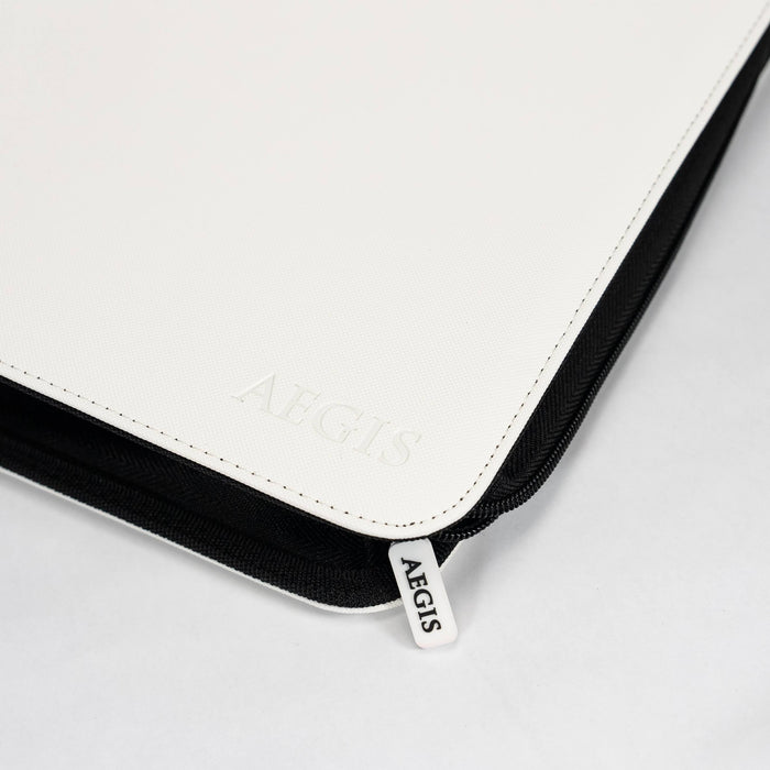 Aegis: 4-Pocket Diamond-Zip Toploader Binder (White)