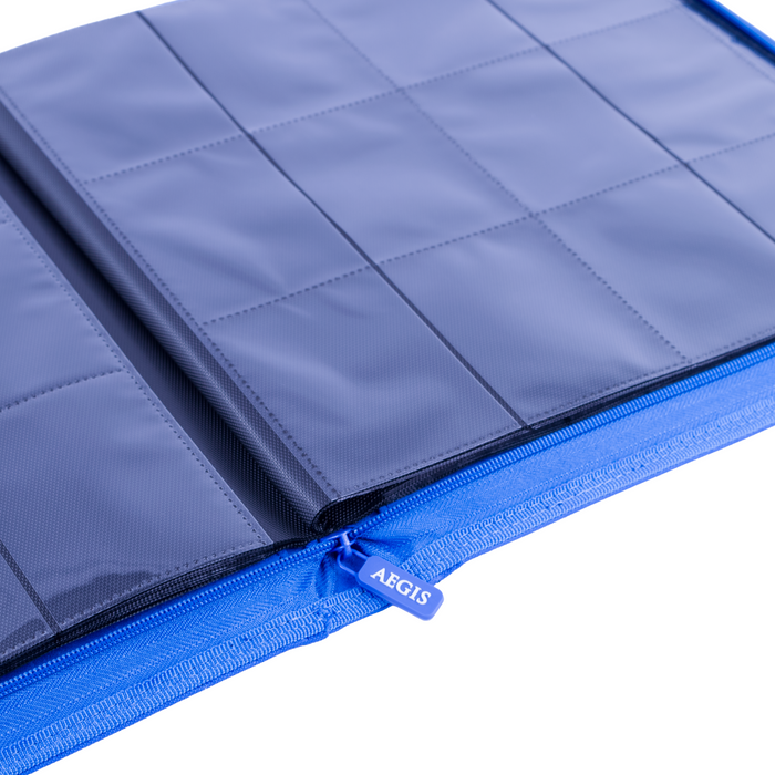 Aegis: 12-Pocket Diamond-Zip Binder (Blue)