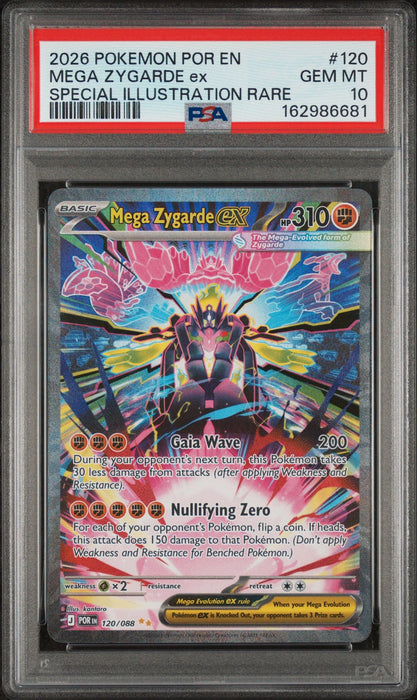 MEGA ZYGARDE ex SPECIAL ILLUSTRATION RARE 2026 POKEMON POR EN-PERFECT ORDER PSA GEM MT 10