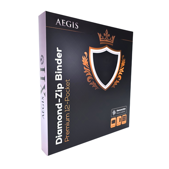 Aegis: 12-Pocket Diamond-Zip Binder (Black)