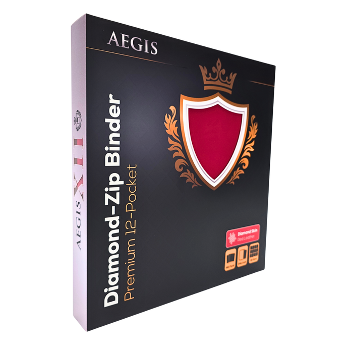 Aegis: 12-Pocket Diamond-Zip Binder (Red)