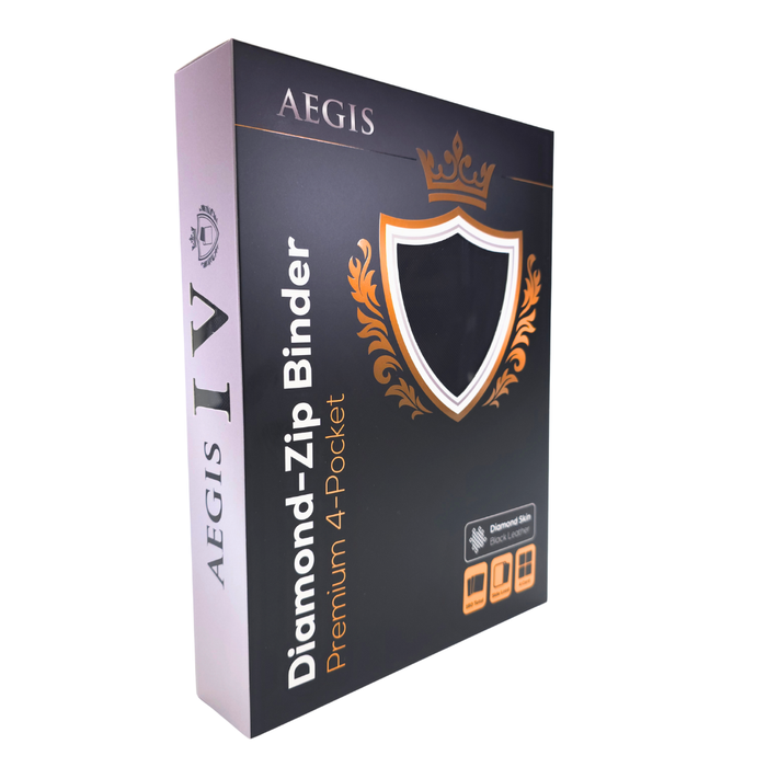 Aegis: 4-Pocket Diamond-Zip Binder (Black)