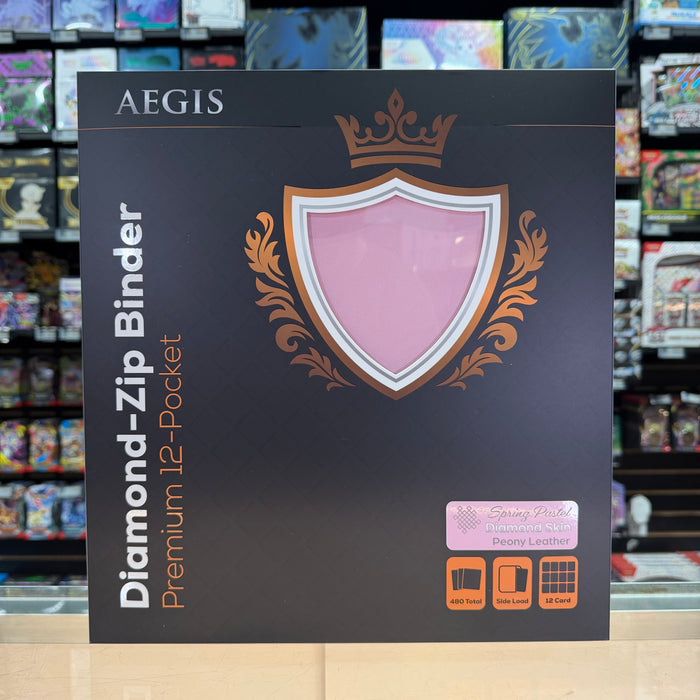 Aegis: 12-Pocket Diamond-Zip Binder (Spring Pastel - Peony)