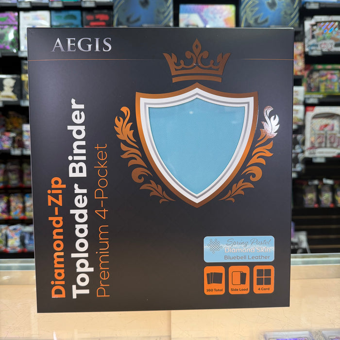 Aegis: 4-Pocket Diamond-Zip Toploader Binder (Spring Pastel - Bluebell)