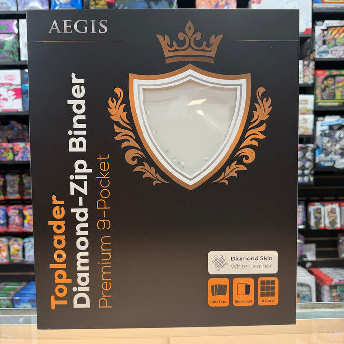Aegis: 9-Pocket Diamond-Zip Toploader Binder (White)