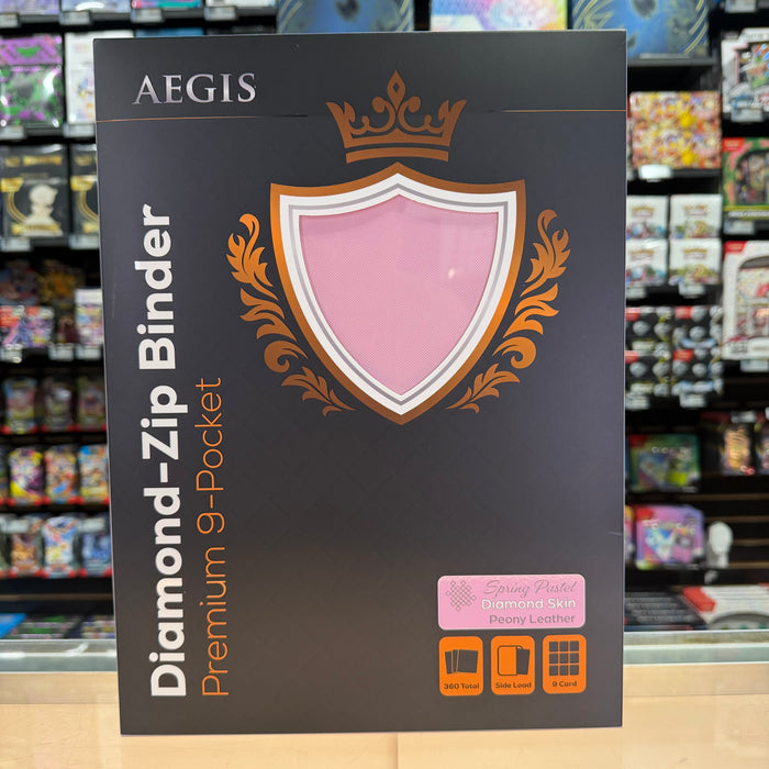 Aegis: 9-Pocket Diamond-Zip Binder (Spring Pastel - Peony)