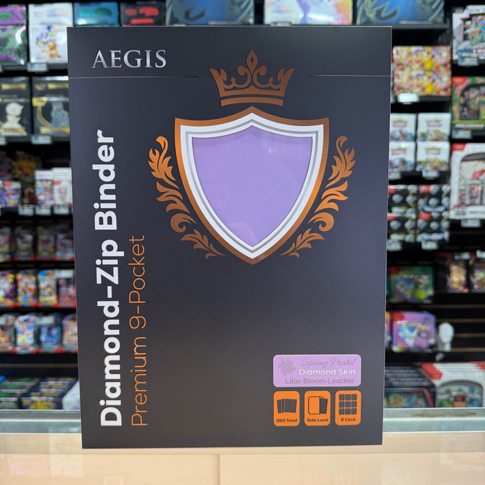 Aegis: 9-Pocket Diamond-Zip Binder (Spring Pastel - Lilac Bloom)