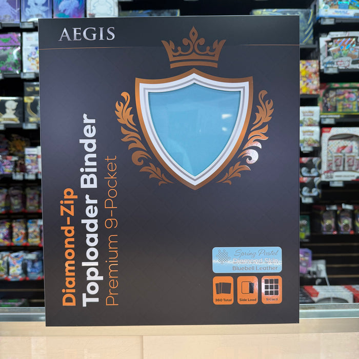 Aegis: 9-Pocket Diamond-Zip Toploader Binder (Spring Pastel - Bluebell)
