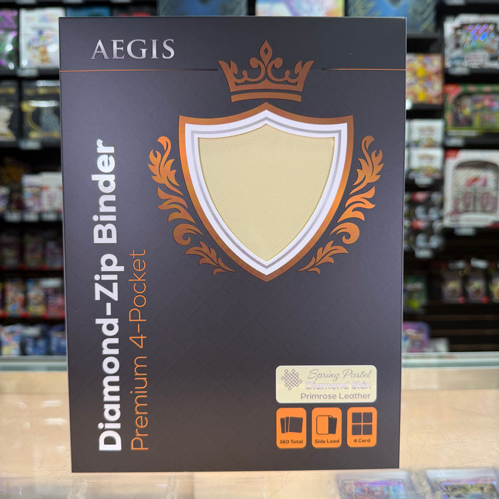 Aegis: 4-Pocket Diamond-Zip Binder (Spring Pastel - Primrose)