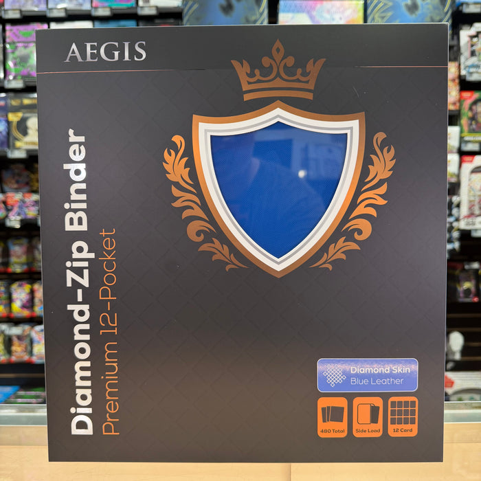 Aegis: 12-Pocket Diamond-Zip Binder (Blue)