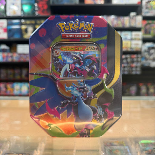 charizard pokemon card tin Pokémon TCG: Mega Charizard Tin (Mega Charizard X ex) (Limit 1) — Smoke and Mirrors Hobby