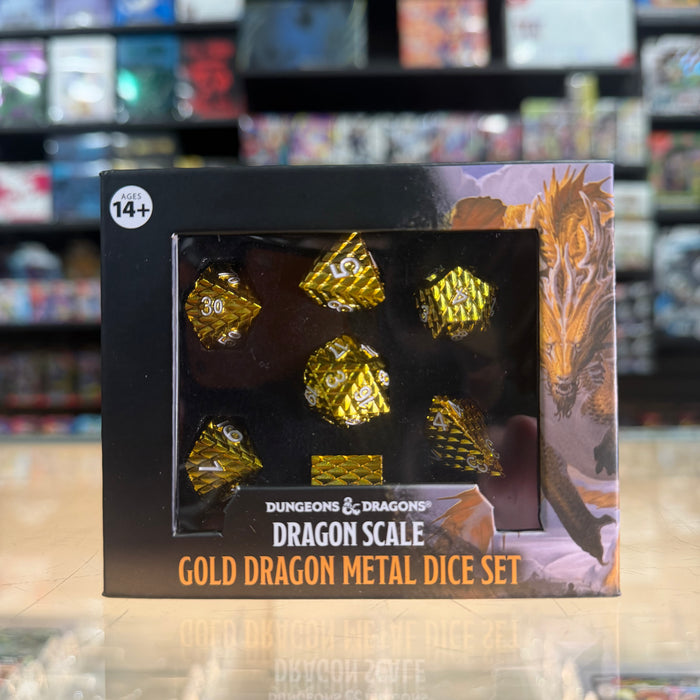Dungeons & Dragons: Dragon Scale Metal Dice Set 7pc (Gold)